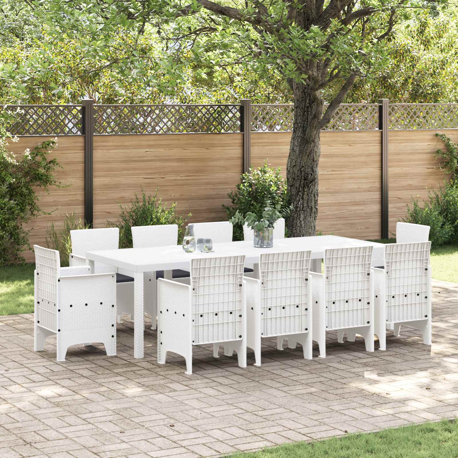 Tuin Eetset 11 st Wit Polypropyleen