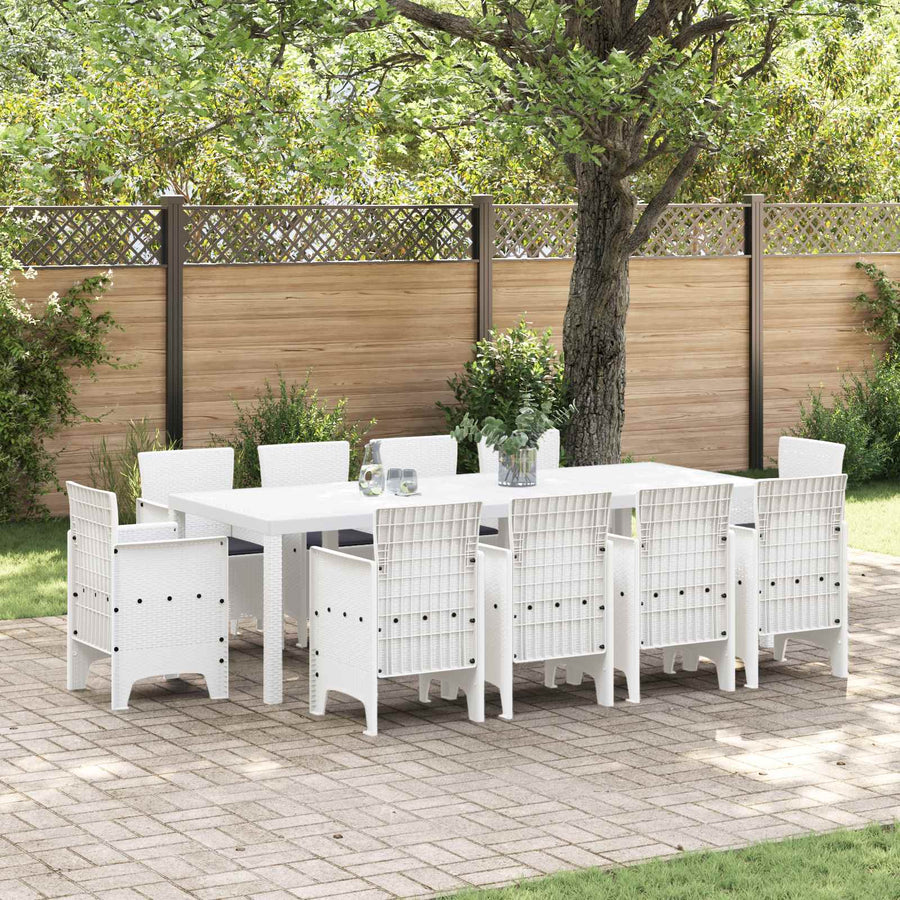 Tuin Eetset 11 st Wit Polypropyleen