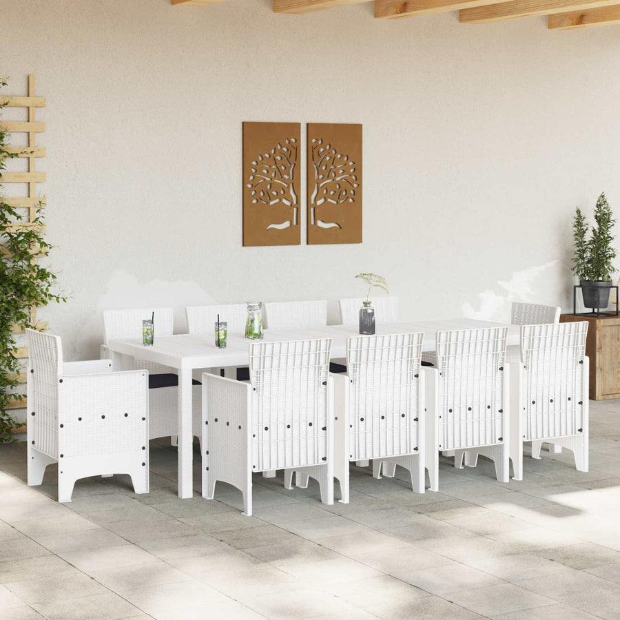 Tuin Eetset 11 st Wit Polypropyleen
