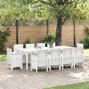 Tuin eetset 10 persoons wit polypropyleen