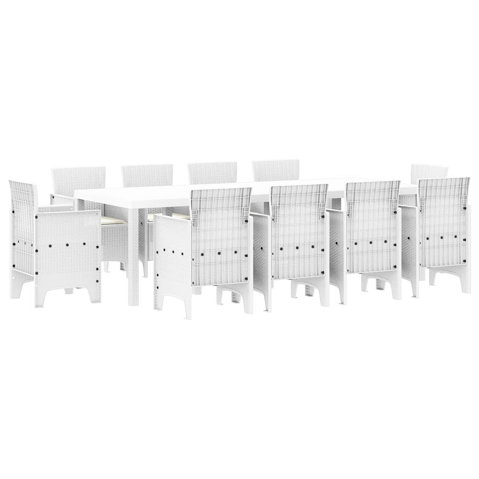 Tuin Eetset 11 st Wit Polypropyleen