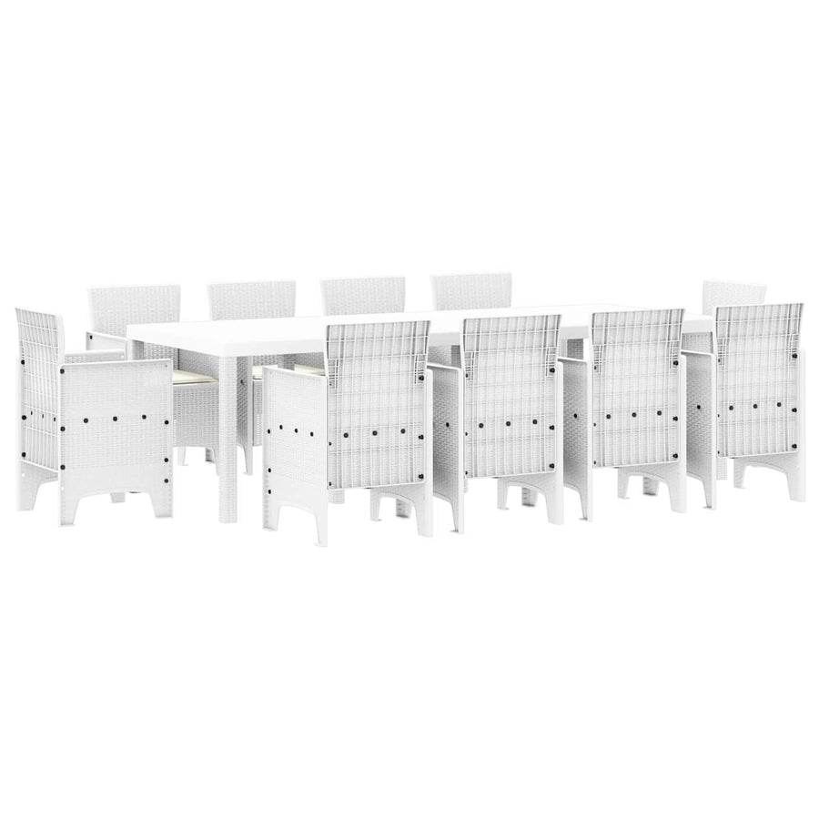 Tuin Eetset 11 st Wit Polypropyleen