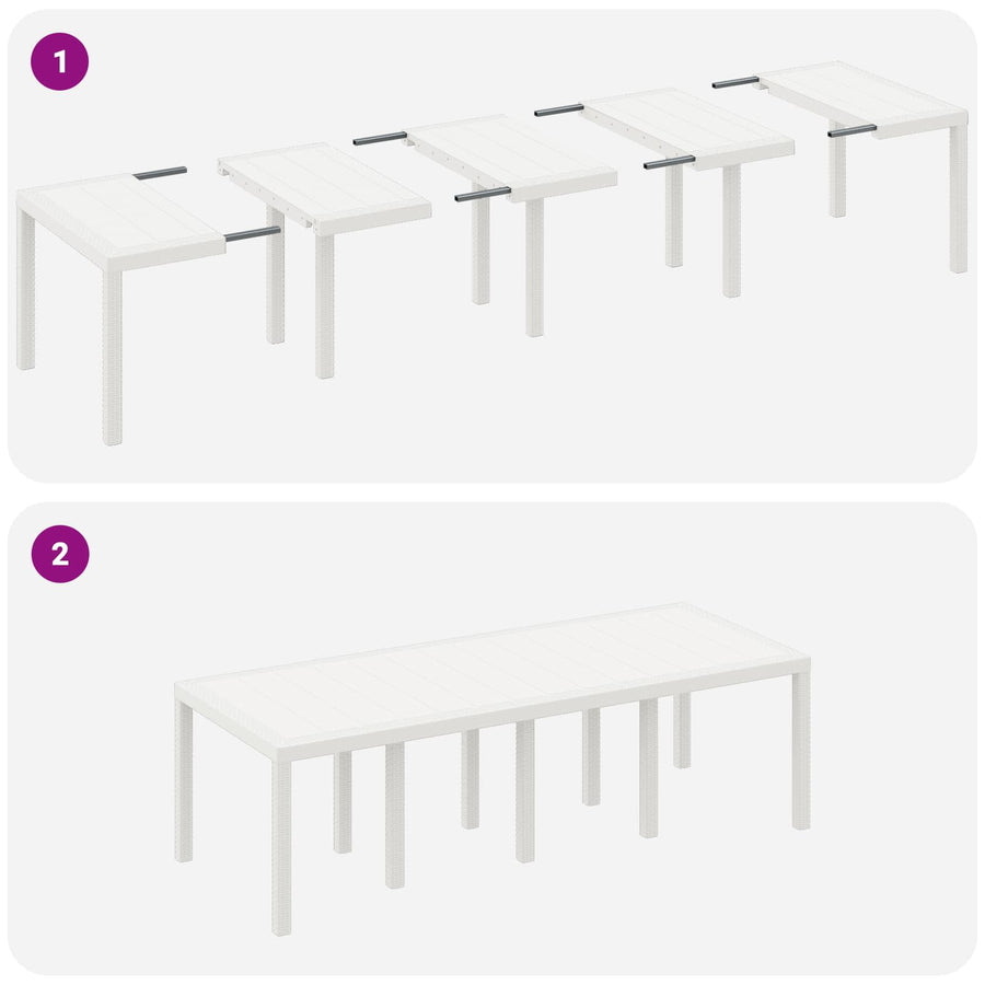 Tuin Eetset 11 st Wit Polypropyleen