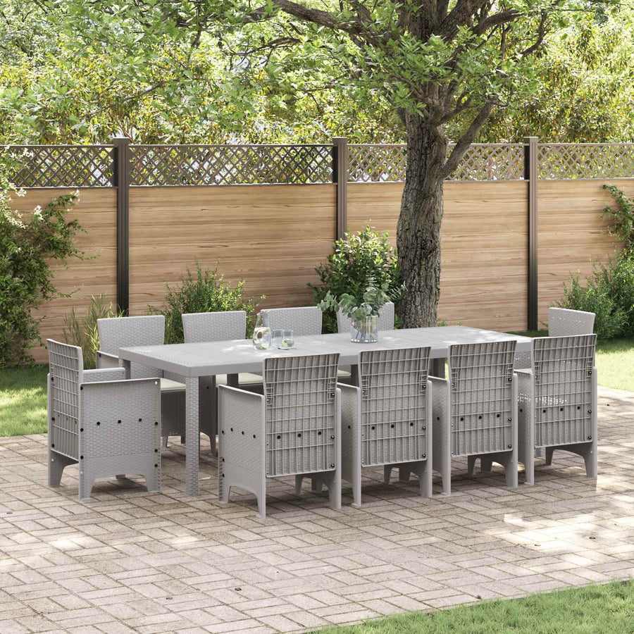 Tuin Eetset 11 pcs Lichtgrijs Polypropyleen