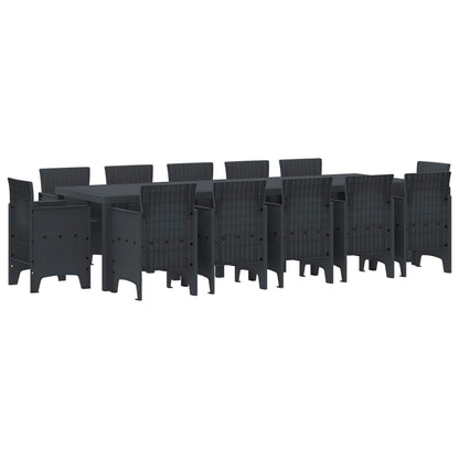 Tuin Eetset 13 pcs Antraciet Kunststof