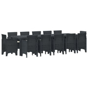 Tuin Eetset polyrattan 13-delig antraciet