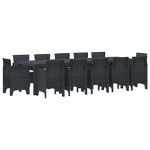 Tuin Eetset met kussen 13 pcs Antraciet Polyrattan