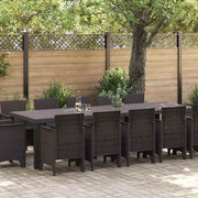 Tuin eetset 300x100x73 cm poly riet bruin