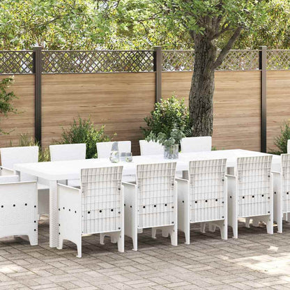 Tuin Eetset 13 pcs Wit 300 x 100 x 73 cm Poly riet