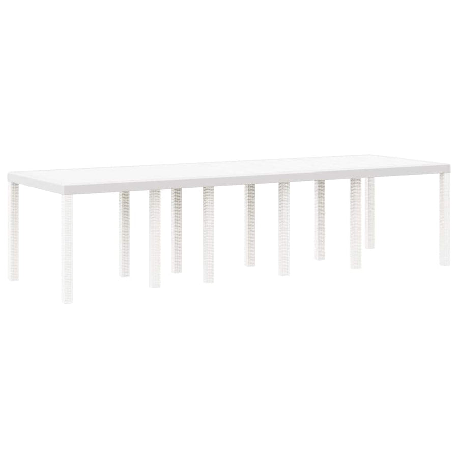 Tuin Eetset 13 pcs Wit 300 x 100 x 73 cm Poly riet