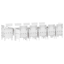 Tuin Eetset 13 pcs Wit en lichtgrijs Poly rattan en staal