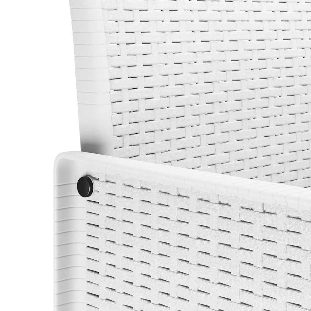 Tuin Eetset met kussen 13 pcs Wit Poly rattan en Katoen
