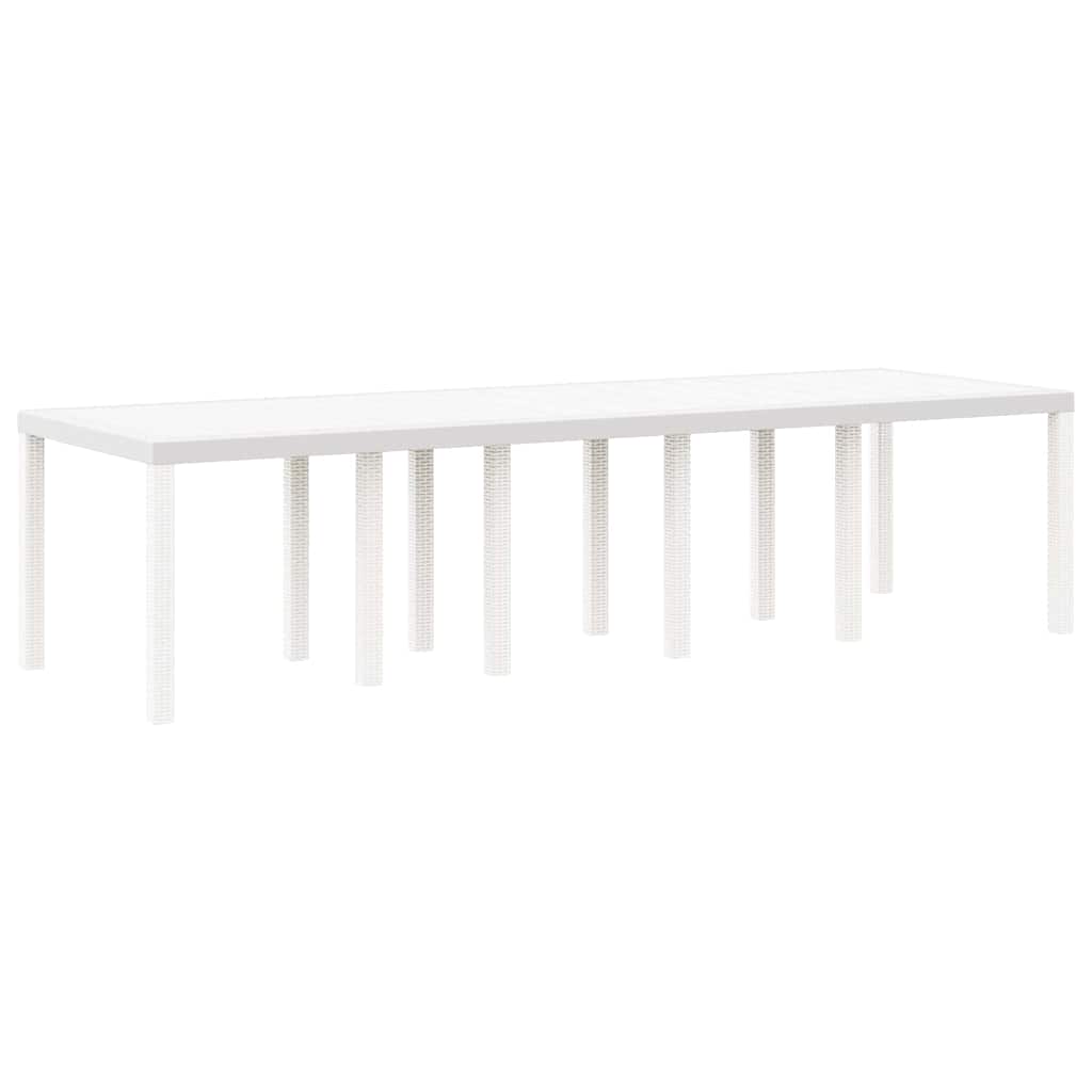 Tuin Eetset met kussen 13 pcs Wit Poly rattan en Katoen