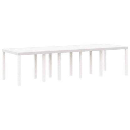 Tuin Eetset met kussen 13 pcs Wit Poly rattan en Katoen