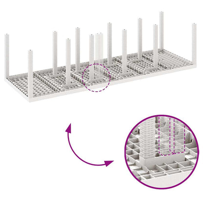 Tuin Eetset met kussen 13 pcs Wit Poly rattan en Katoen