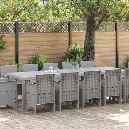 Tuin Eetset 13 st Lichtgrijs Poly riet