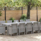 Tuin Eetset 13 st Lichtgrijs Poly riet