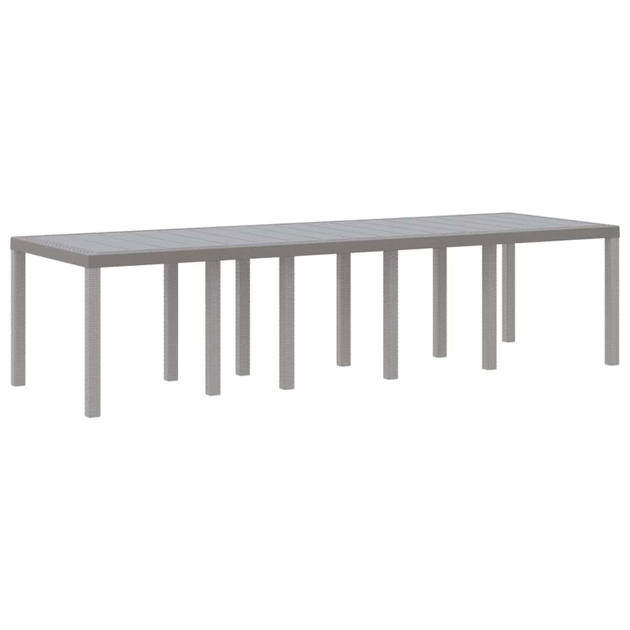 Tuin Eetset 13 st Lichtgrijs Poly riet