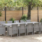 Tuin Eetset 13-delig poly rattan grijs