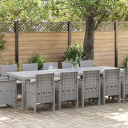 Tuin Eetset 13-delig poly rattan grijs