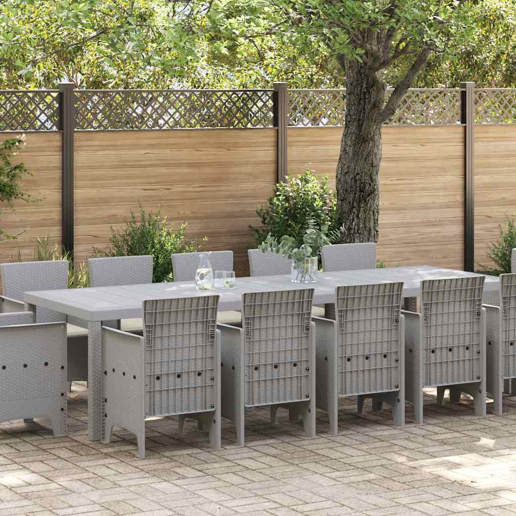 Tuin Eetset 13 st Grijs poly rattan