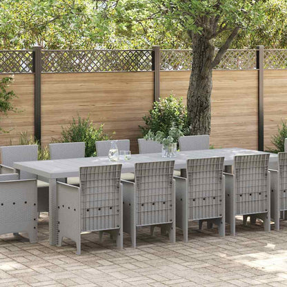 Tuin Eetset 13 st Grijs poly rattan