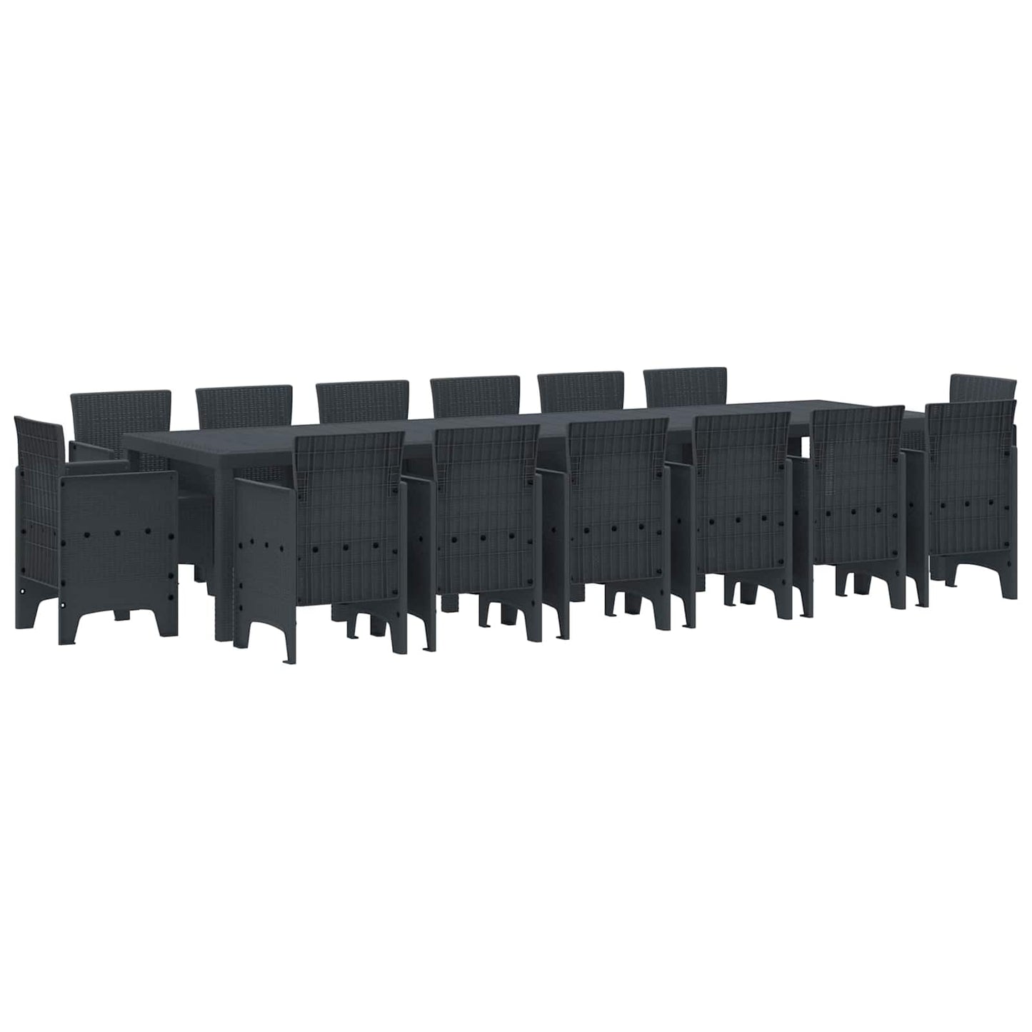 Tuin Eetset 15 pcs Antraciet Polt riet