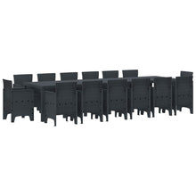 Tuin Eetset 15 pcs Antraciet Polt riet
