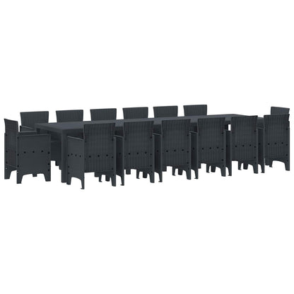 Tuin Eetset 15 pcs Antraciet Polt riet