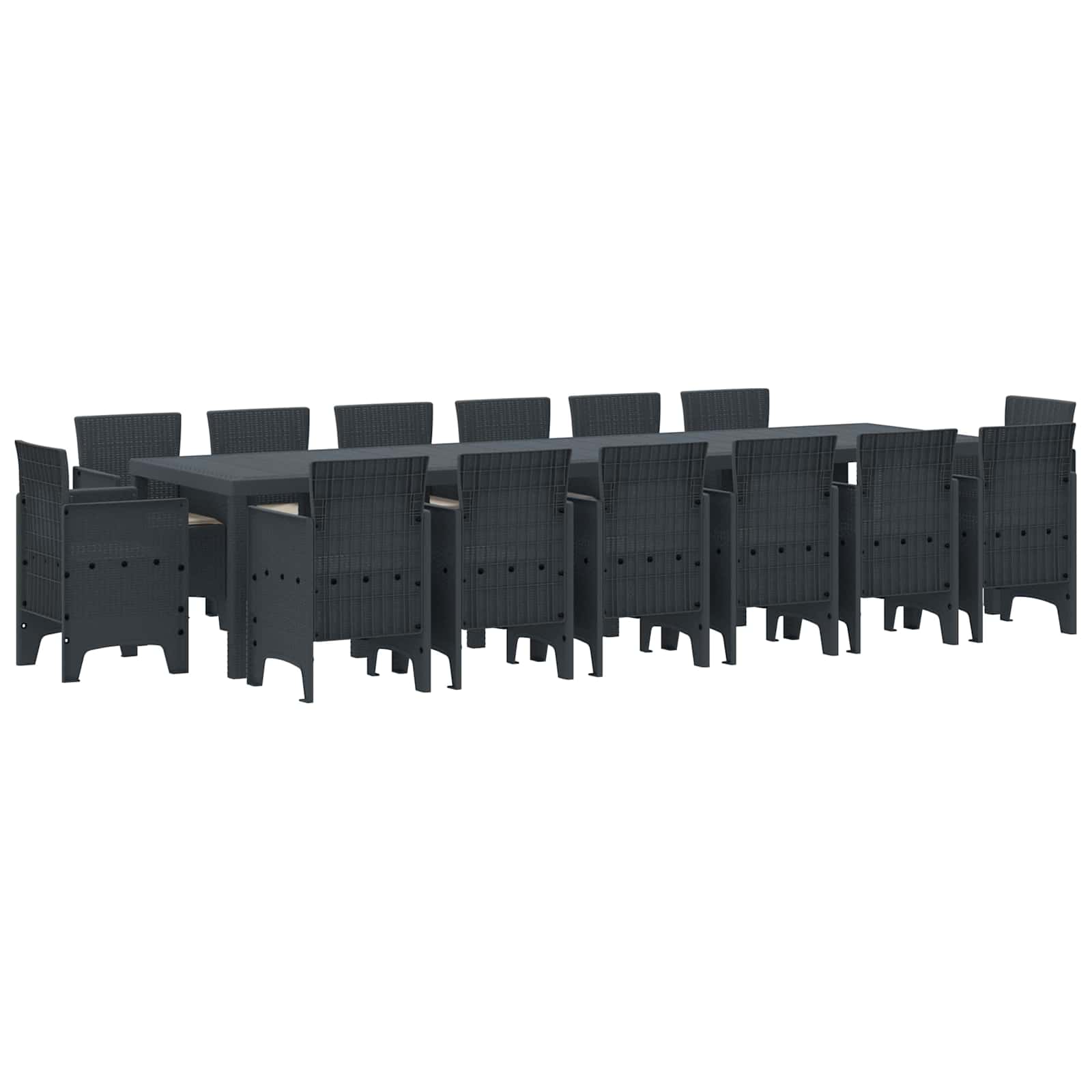Tuin Eetset 15 pcs Antraciet Polt riet