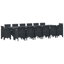 Tuin Eetset 15 pcs Antraciet Polt riet