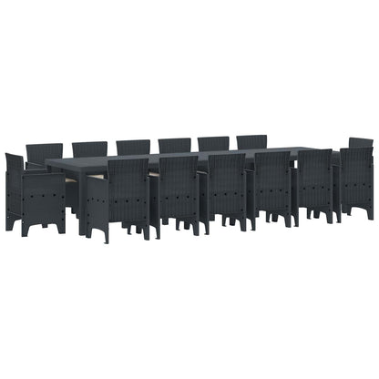 Tuin Eetset 15 pcs Antraciet Polt riet