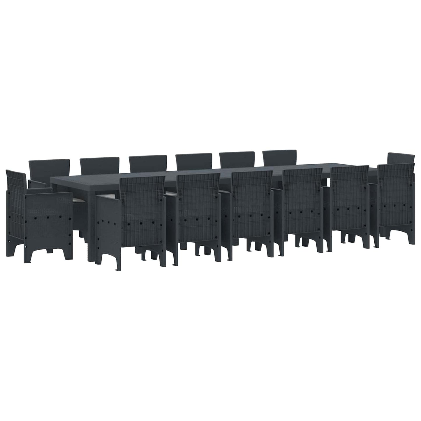 Tuin Eetset 15 pcs Antraciet Polt riet