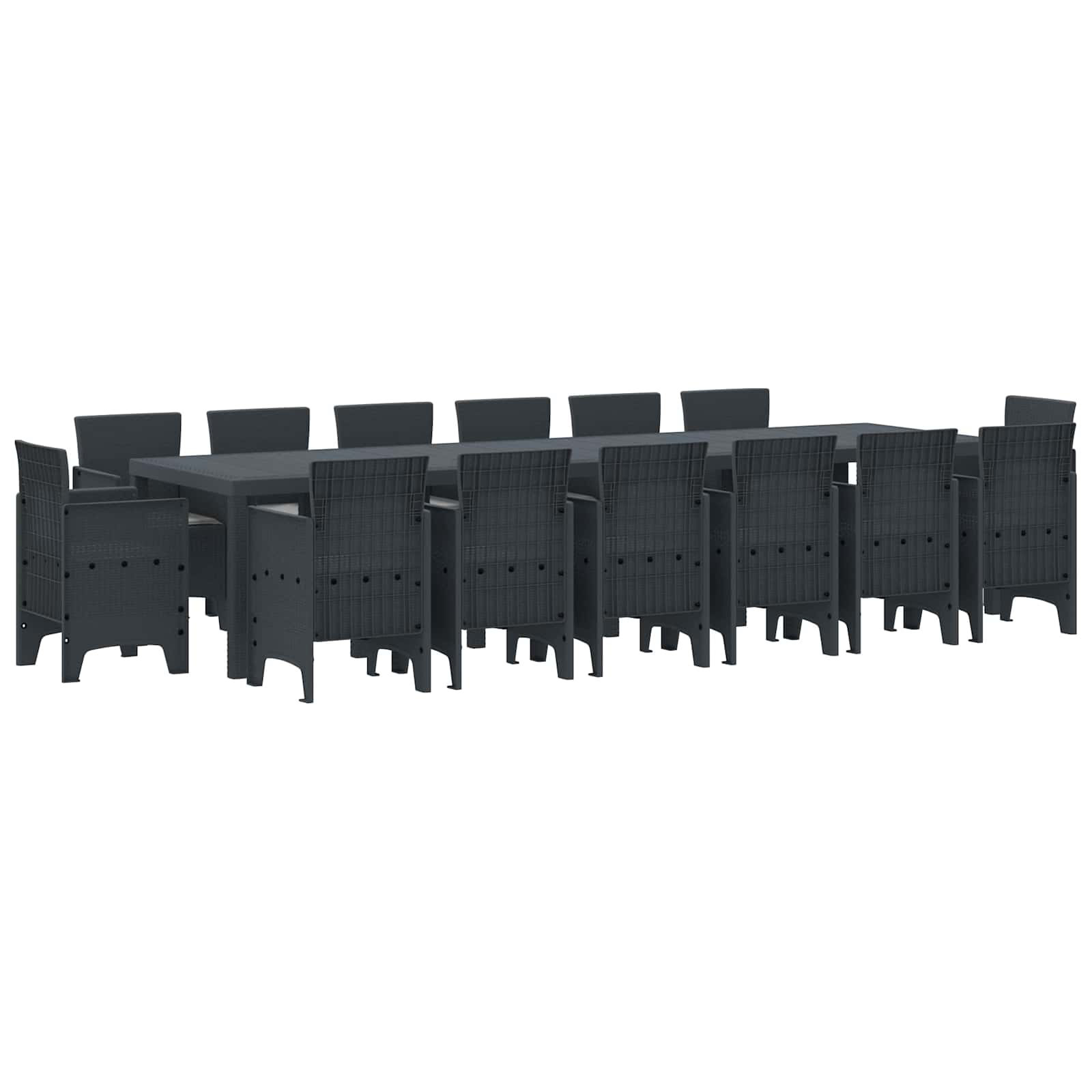 Tuin Eetset 15 pcs Antraciet Polt riet