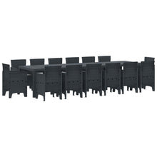 Tuin Eetset 15 pcs Antraciet Polt riet