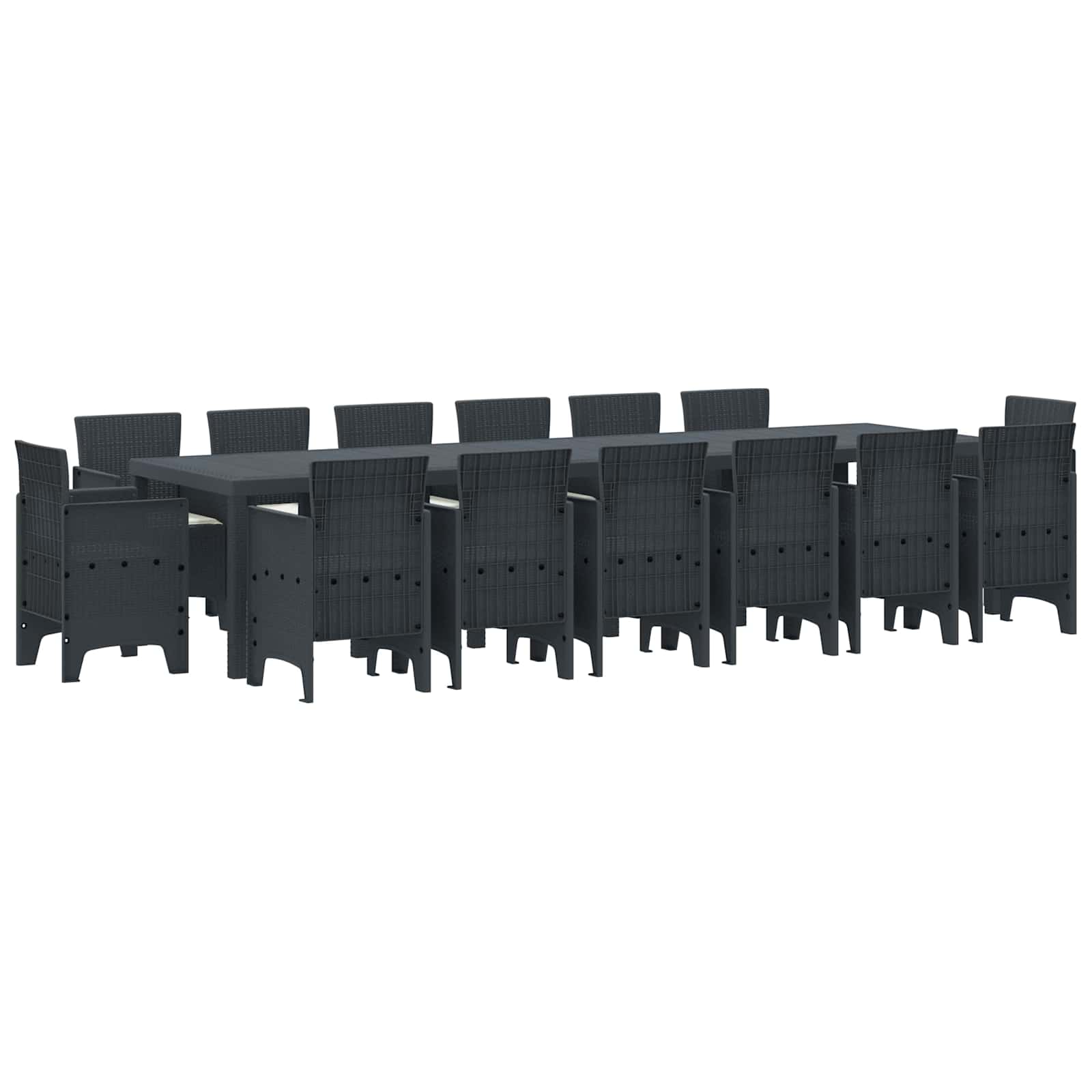 Tuin Eetset 15 pcs Antraciet Polt riet