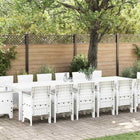 Tuin Eetset 15-delig poly rotan wit