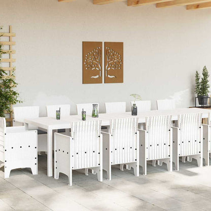 Tuin Eetset 15 pcs Wit Polt riet