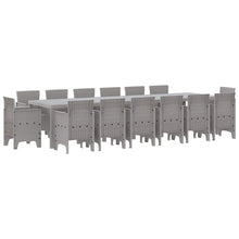 Tuin Eetset 15 pcs Lichtgrijs Polt riet