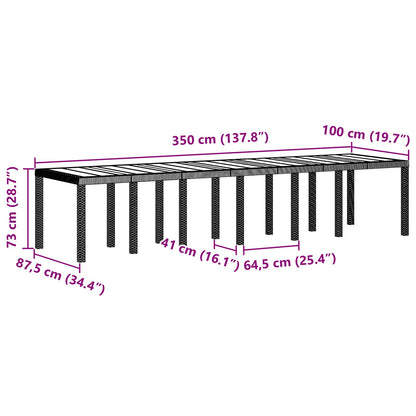 Tuin Eetset 15 pcs Lichtgrijs Polt riet