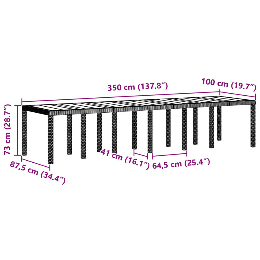 Tuin Eetset 15 pcs Lichtgrijs Polt riet