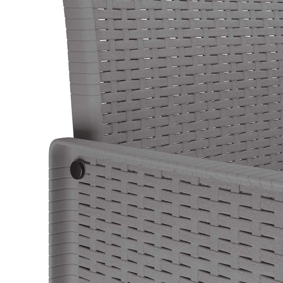 Tuin Eetset 15 pcs Lichtgrijs Polt riet