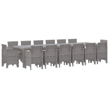 Tuin Eetset 15 pcs Lichtgrijs Polt riet