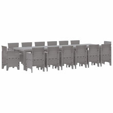 Tuin Eetset 15 pcs Lichtgrijs Polt riet