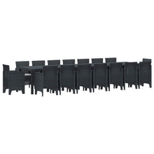 Tuin Eettafelset met kussens met kussen 17 pcs Antraciet PP