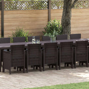 Tuin eettafelset 17-delig poly rattan bruin