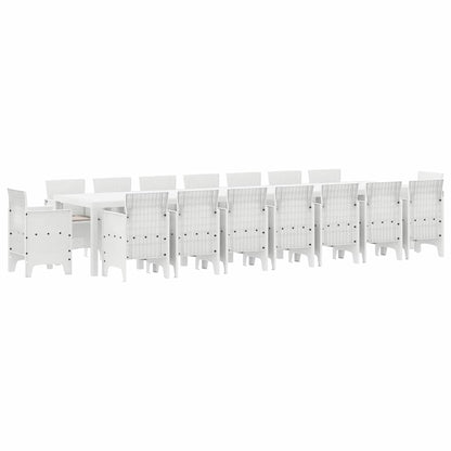 Tuin Eettafelset met kussens 17 st Wit PP