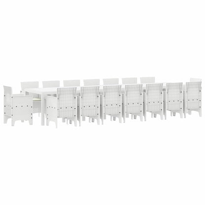 Tuin Eettafelset met kussens 17 st Wit PP