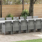 Tuin Eettafelset met kussens met kussen 17 pcs Lichtgrijs PP
