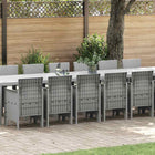Tuin eettafelset 16 personen lichtgrijs polyrattan